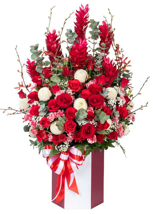 Hộp hoa tươi hạnh phúc làm theo yêu cầu của khách hàng. Đông Châu